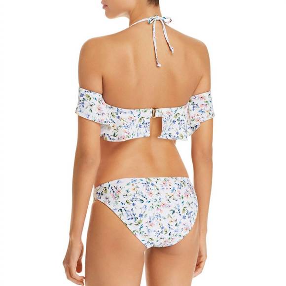 NEW SHOSHANNA flounce bandeau bikini top in botanical garden - Picture 2 of 2